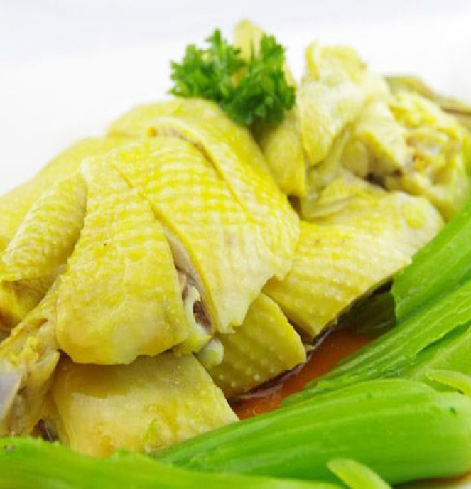 Gà Hấp Cải Bẹ Xanh